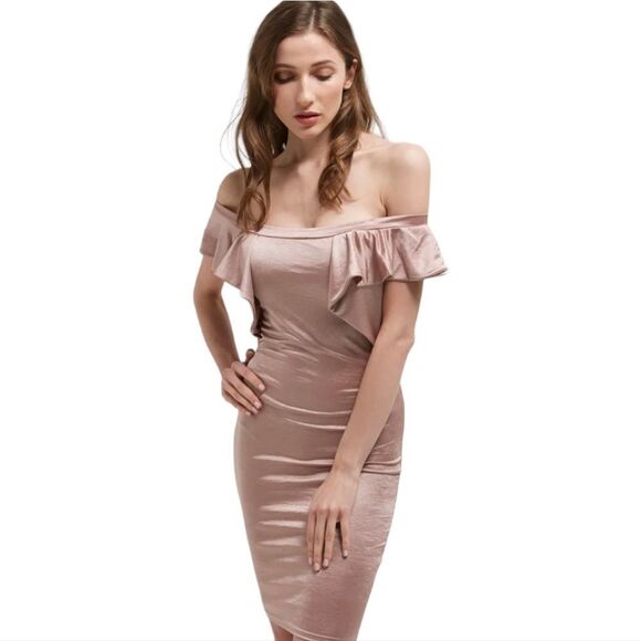 TFNC London Naelle Off-the-Shoulder Mini Dress - Picture 1 of 8